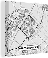 Peinture sur Toile Carte - Bergschenhoek - Plan de la Ville - Carte - 20x20 cm - Décoration murale