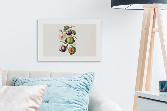Peinture sur toile Nourriture - Fruits - Pêche - 30x20 cm - Décoration murale