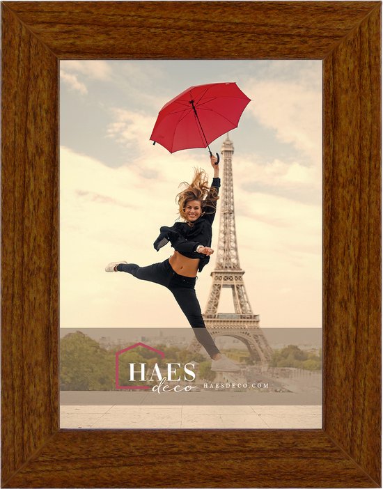HAES DECO - Houten fotolijst Paris rustiek bruin voor 1 foto formaat 15x20 -SP001158