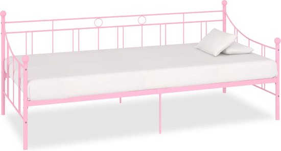 Medina Bedbankframe metaal roze 90x200 cm