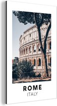 Wanddecoratie Metaal - Aluminium Schilderij Industrieel - Rome - Italië - Colosseum - 20x30 cm - Dibond - Foto op aluminium - Industriële muurdecoratie - Voor de woonkamer/slaapkamer