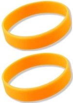 Set van 6x stuks siliconen armbandje in neon oranje - Fanartikelen - Koningsdag