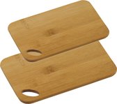 Bamboe houten snijplanken voordeel set in 2 verschillende formaten - 21 x 22 cm en 21 x 30 cm