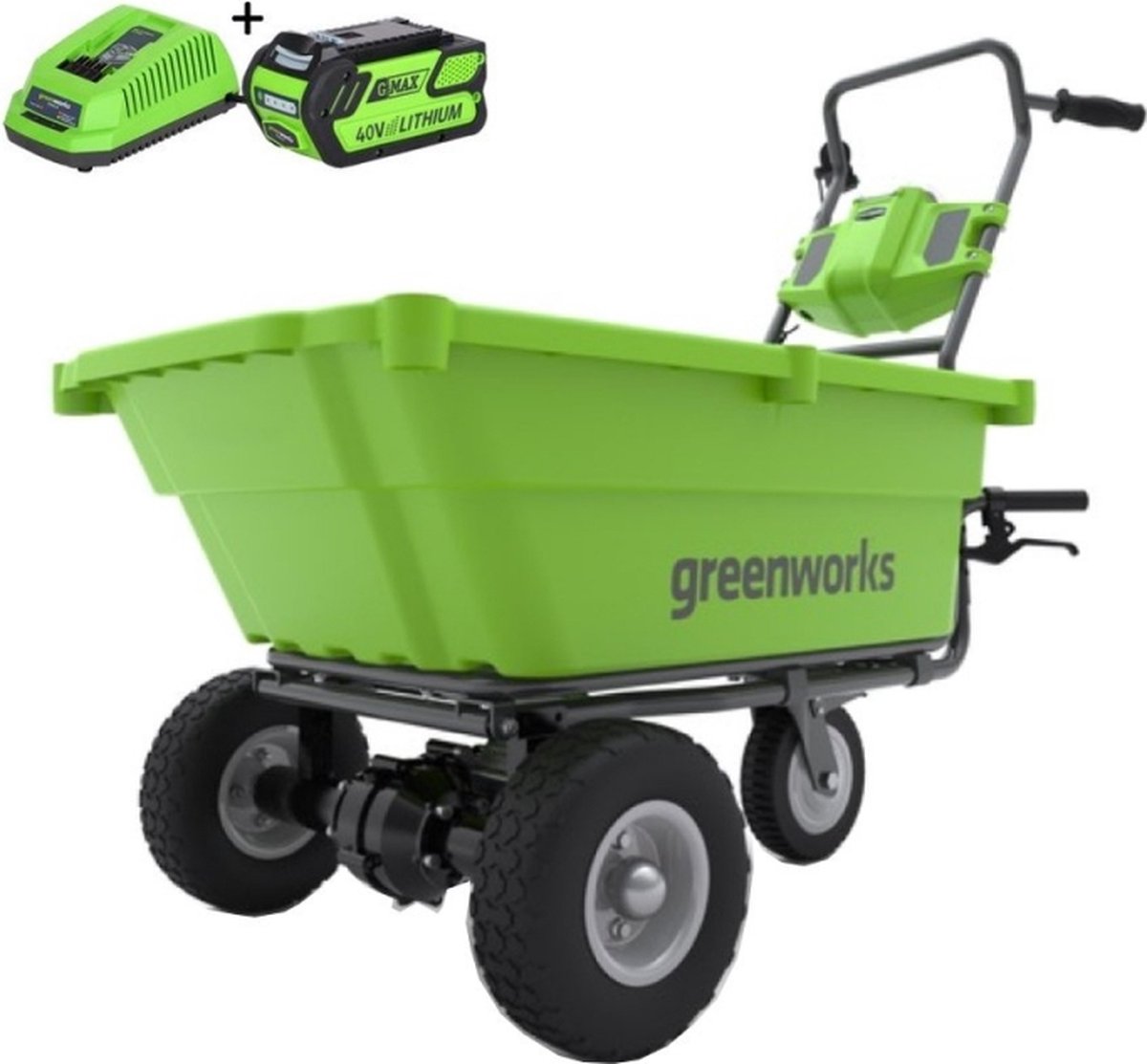 GREENWORKS 40V 4Ah kruiwagen