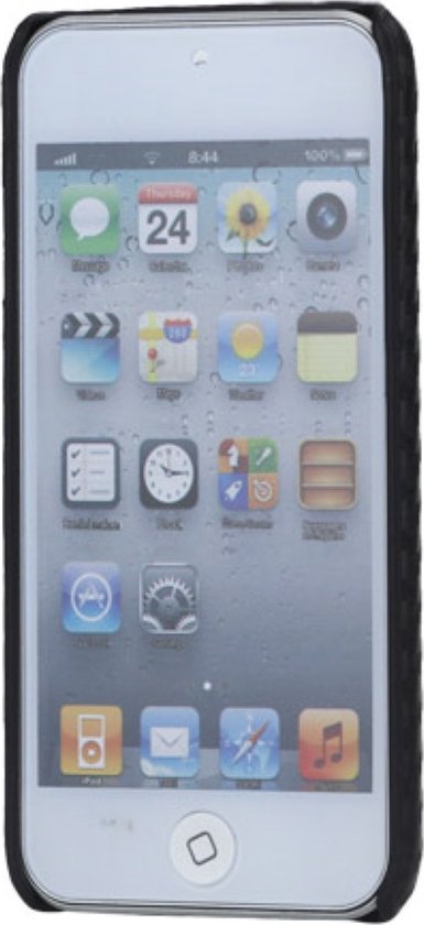 Peachy Carbon fiber style hoesje iPod Touch 5 6 7 hardcase beschermhoes zwart - Peachy