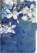 Peachy Lederen hoes bloemen trifold iPad Pro 10.5 inch (2017) case - Blauw Wit