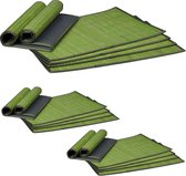 Relaxdays 18x placemat groen - afwasbaar - bamboe onderleggers - tafelonderleggers - stof