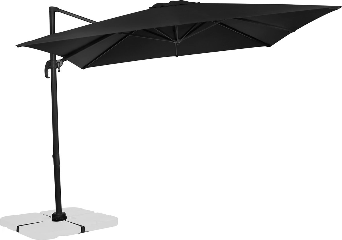 Bol.com VONROC Premium Zweefparasol Pisogne 300x300cm – Incl. kruisvoet & beschermhoes – Vierkante parasol – 360 ° Draaibaar - K... aanbieding