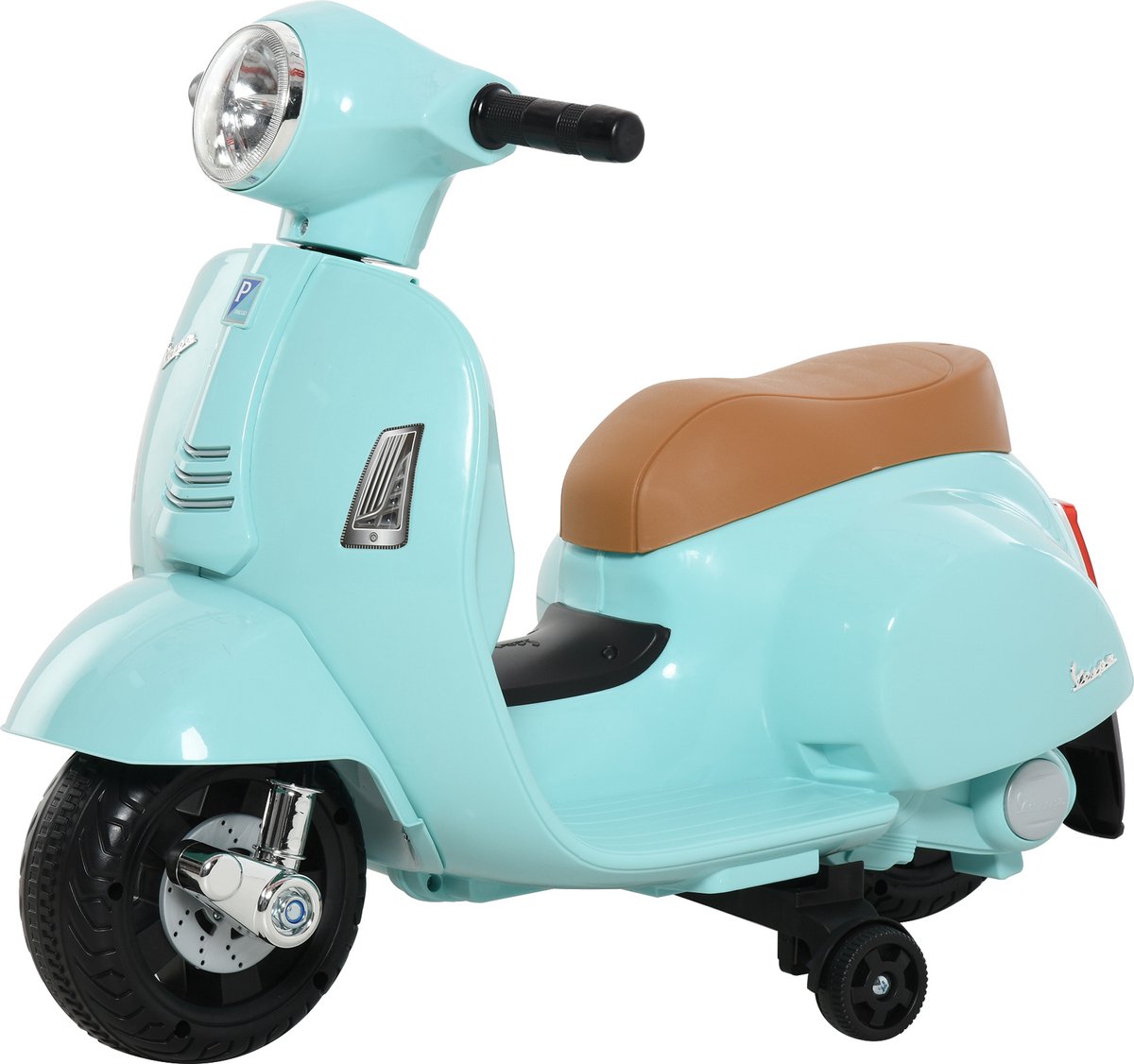 Scooter Électrique Enfant HOMCOM Vespa 6V - Moto Porteur 3-6 Ans Avec Musique Et Phares