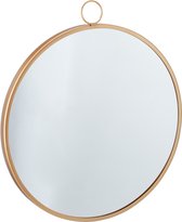 Relaxdays wandspiegel - hangende spiegel - muurspiegel - badkamerspiegel - goud - 61 cm