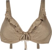 Sunset Sparkle Halter beugel bikinitop Bruin, Glitter maat 36C (70C)