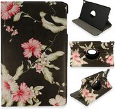 Samsung Galaxy Tab A8 10.5 Hoesje Bloemen Roze/Wit met standcase functie