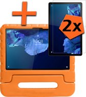 Hoes Geschikt voor Lenovo Tab P11 Hoes Bumper Kindvriendelijk Kids Case Met 2x Screenprotector - Hoesje Geschikt voor Lenovo Tab P11 Hoesje Shockproof Cover Hoes - Oranje