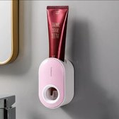 Automatische Tandpasta Dispenser-Toothpaste Dispenser-tandpasta Houder-Tandpasta Knijper-Pink+White