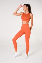 Dames Sportlegging Set-Geribbeld-Terracotta-M/L- Fitness-Dagelijks gebruik-High waist-Comfortabel-Yoga-Gym-1550