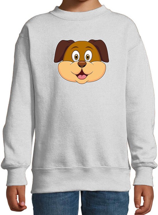 Cartoon hond trui grijs voor jongens en meisjes - Kinderkleding / dieren sweaters kinderen 170/176