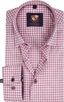 Suitable - Overhemd HBD Bordeaux Checks - 40 - Heren - Slim-fit