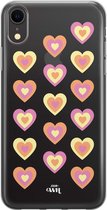 iPhone XR Case - Retro Heart Pastel Pink - xoxo Wildhearts Transparant Case