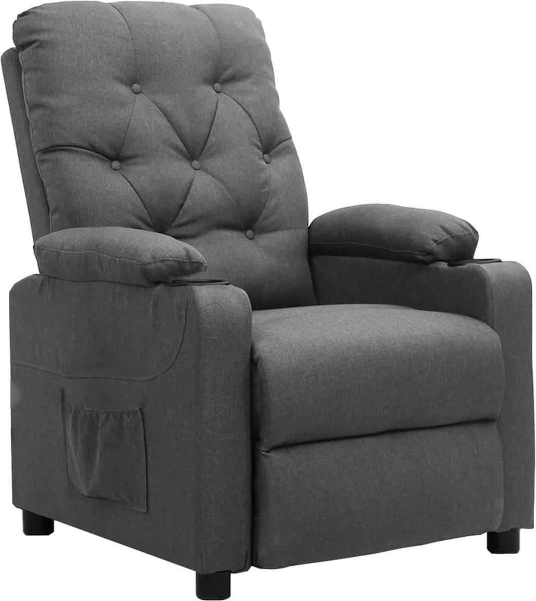 vidaXL Fauteuil - verstelbaar - stof - lichtgrijs