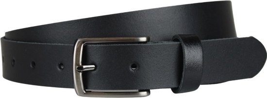 Heren Riem Extra Lang Zwart - Nette Riem - Pantalon riem - Taillemaat 145 - Totale lengte riem 155cm - Extra Lange Riem - Echt Leer XXL Riem