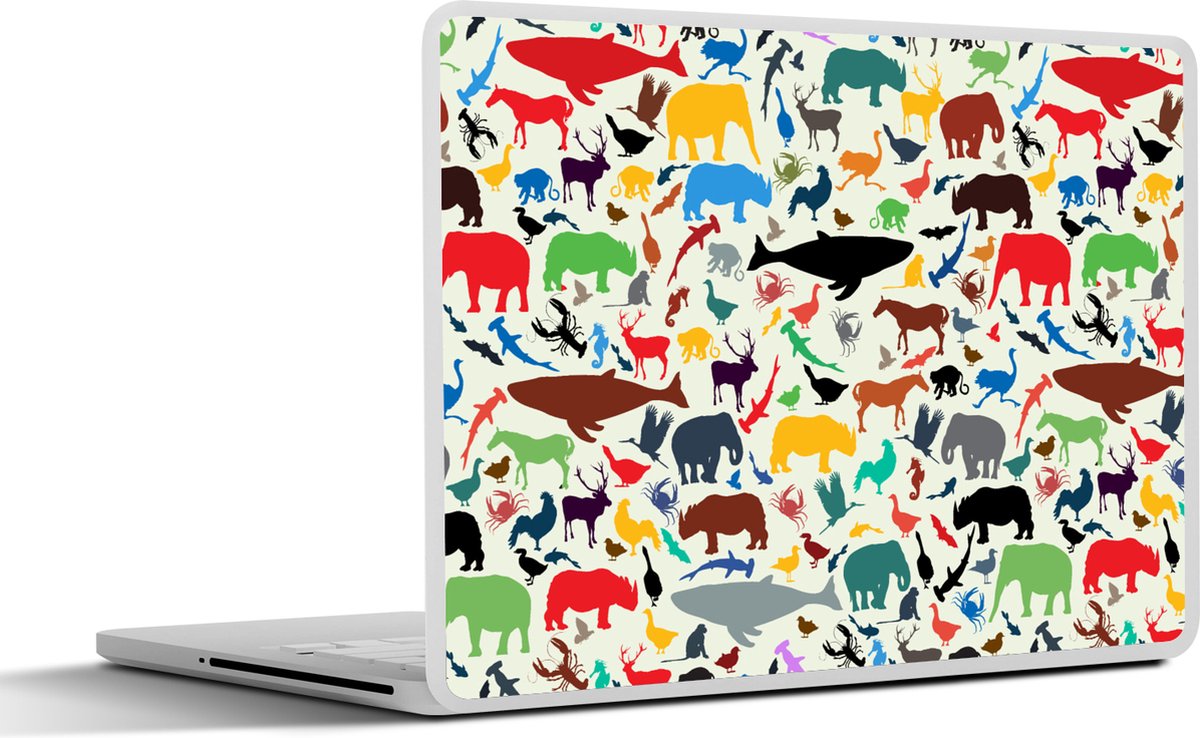 Laptop sticker - 11.6 inch - Regenboog - Dieren - Patronen - Kinderen - 30x21cm - Laptopstickers - Laptop skin - Cover