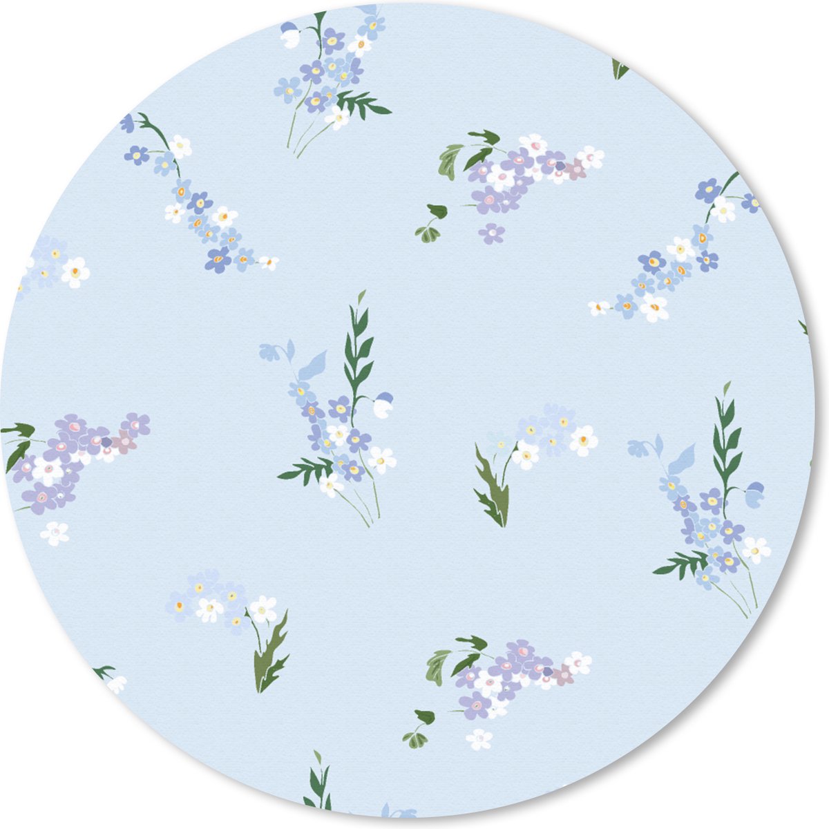 Muismat rond 50x50 cm - Mousepad Patroon - Bloemen - Versiering - Ronde muismatten
