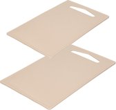 Kunststof snijplanken set van 2x stuks beige/taupe 27 x 16 en 36 x 24 cm - Keuken/koken accessoires