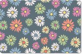 Muismat - Mousepad - Regenboog - Design - Bloemen - Flora - 27x18 cm - Muismatten