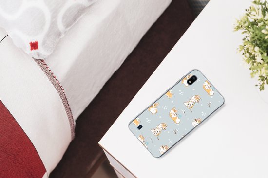 Coque Samsung Galaxy A10 - Motif - Chien - Corgi - Garçons - Filles - Enfants - Kids - Coque de téléphone en Siliconen
