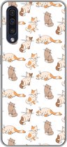 Geschikt voor Samsung Galaxy A50 hoesje - Patroon - Kat - Kitten - Jongens - Meisjes - Kinderen - Kids - Siliconen Telefoonhoesje
