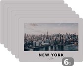 Set de table - Amérique - New York - Skyline - 45x30 cm - 6 pièces - Résistant à la chaleur - Antidérapant - Coussinet - Amovible