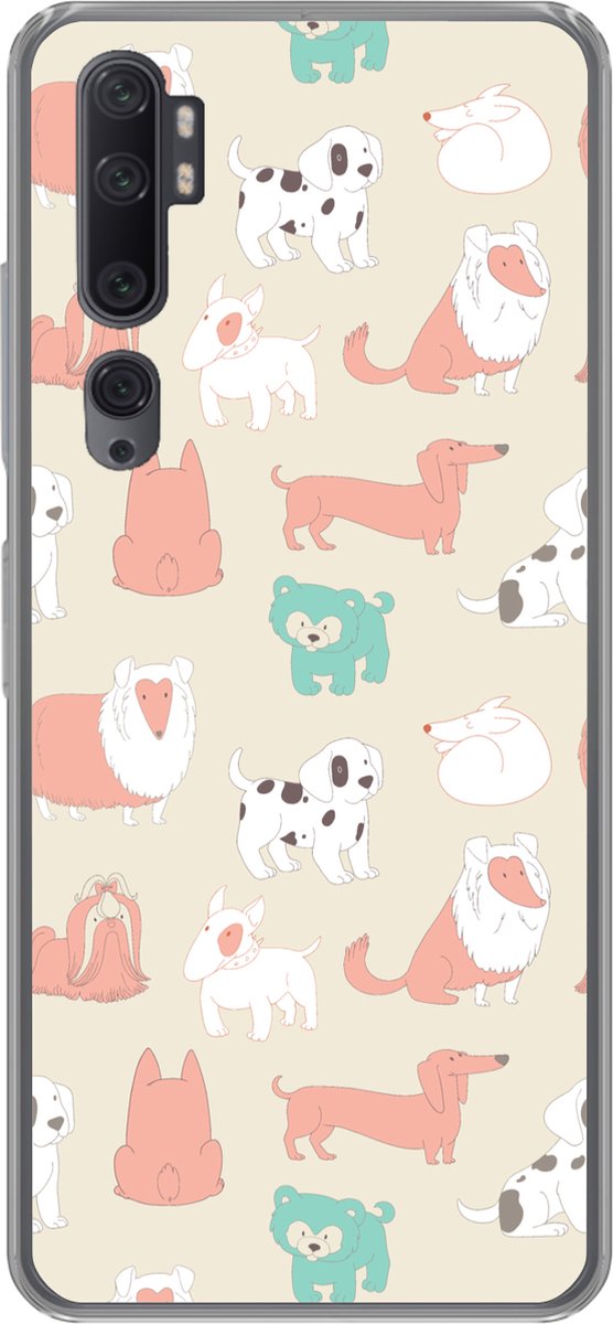 Telefoonhoesje Geschikt voor Xiaomi Mi Note 10 Pro hoesje - Patroon - Hond - Puppy - Jongens - Meisjes - Kinderen - Kids - Siliconen Telefoonhoesje Telefoonhoesje