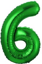 Ballon en aluminium numéro 6 ans, décoration d'anniversaire verte, ballons à hélium, décoration de Fête avec paille - 86 cm