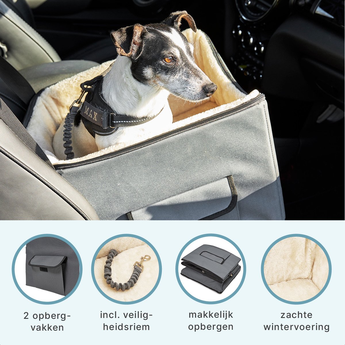 Siège d'auto portable pour chien  Idéal pour les petits chiens - Julibee's