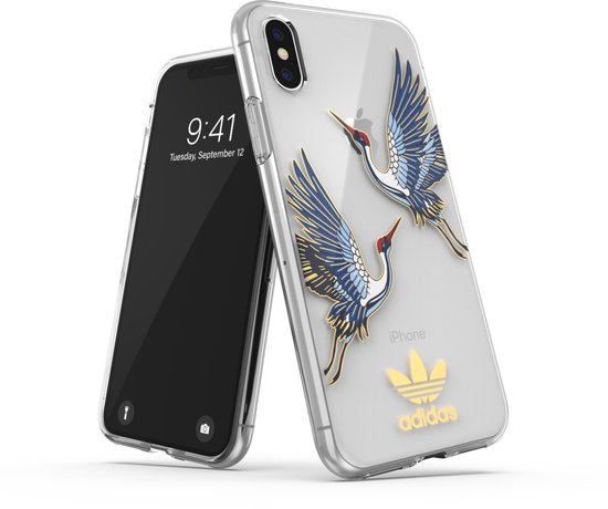 adidas Clear Case CNY TPU kraanvogels hoesje voor iPhone X en iPhone XS -  blauw | bol.com