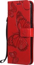 Mobigear Telefoonhoesje geschikt voor Samsung Galaxy M31 Hoesje | Mobigear Butterfly Bookcase Portemonnee | Pasjeshouder voor 2 Pasjes | Telefoonhoesje voor Pinpas / OV Kaart / Rijbewijs - Rood