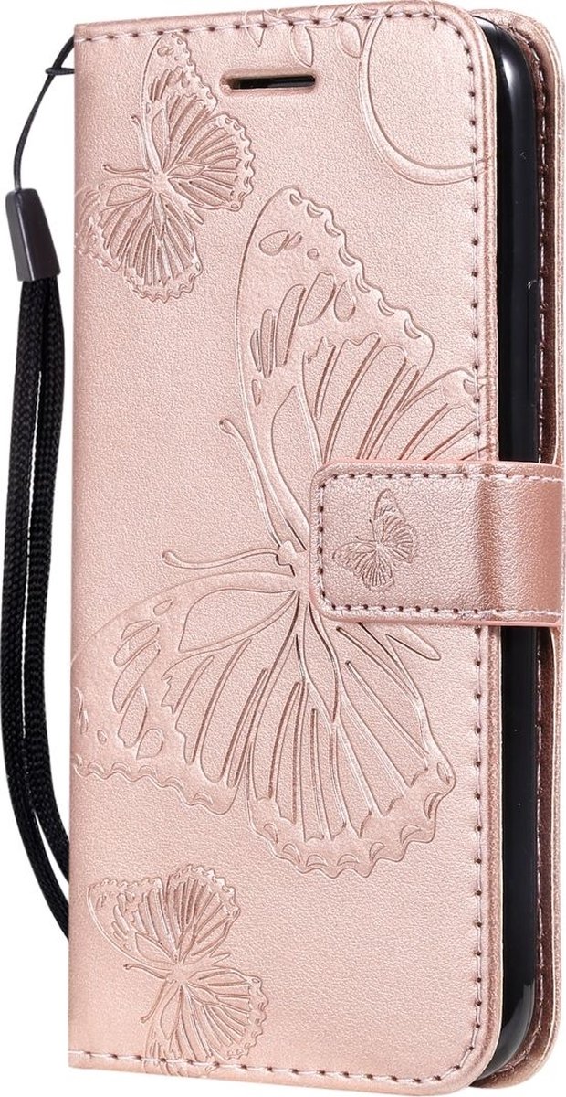 Mobigear Telefoonhoesje geschikt voor Apple iPhone 11 Pro Hoesje | Mobigear Butterfly Bookcase Portemonnee | Pasjeshouder voor 2 Pasjes | Telefoonhoesje voor Pinpas / OV Kaart / Rijbewijs - Roségoud