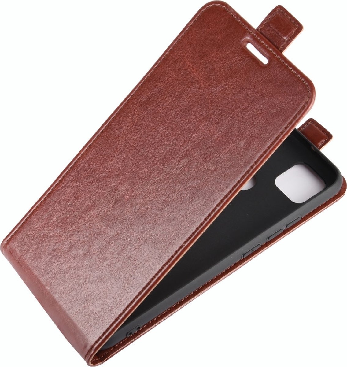 Mobigear Telefoonhoesje geschikt voor Xiaomi Redmi 9C Hoesje | Mobigear Flipcase | Pasjeshouder voor 1 Pasje | Telefoonhoesje voor Pinpas / OV Kaart / Rijbewijs - Bruin