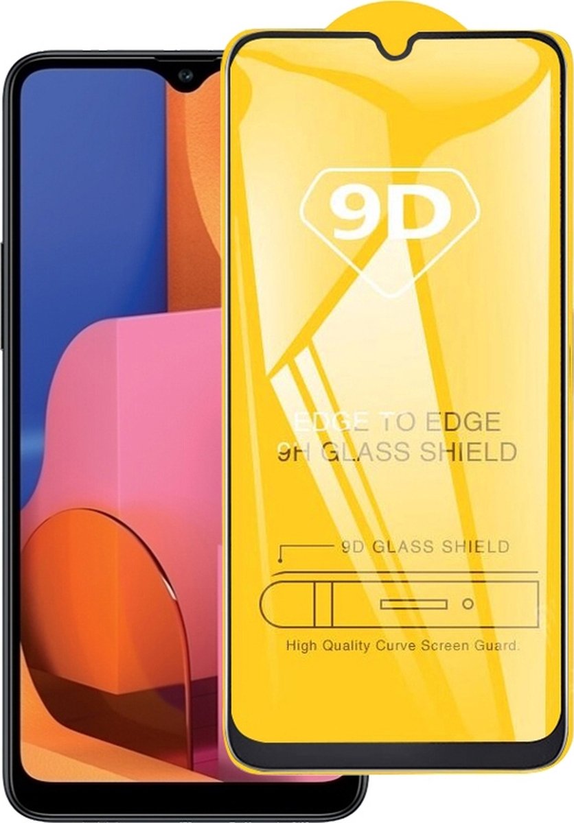 Mobigear Screenprotector geschikt voor Samsung Galaxy A20s Glazen | Mobigear Premium Screenprotector - Case Friendly - Zwart