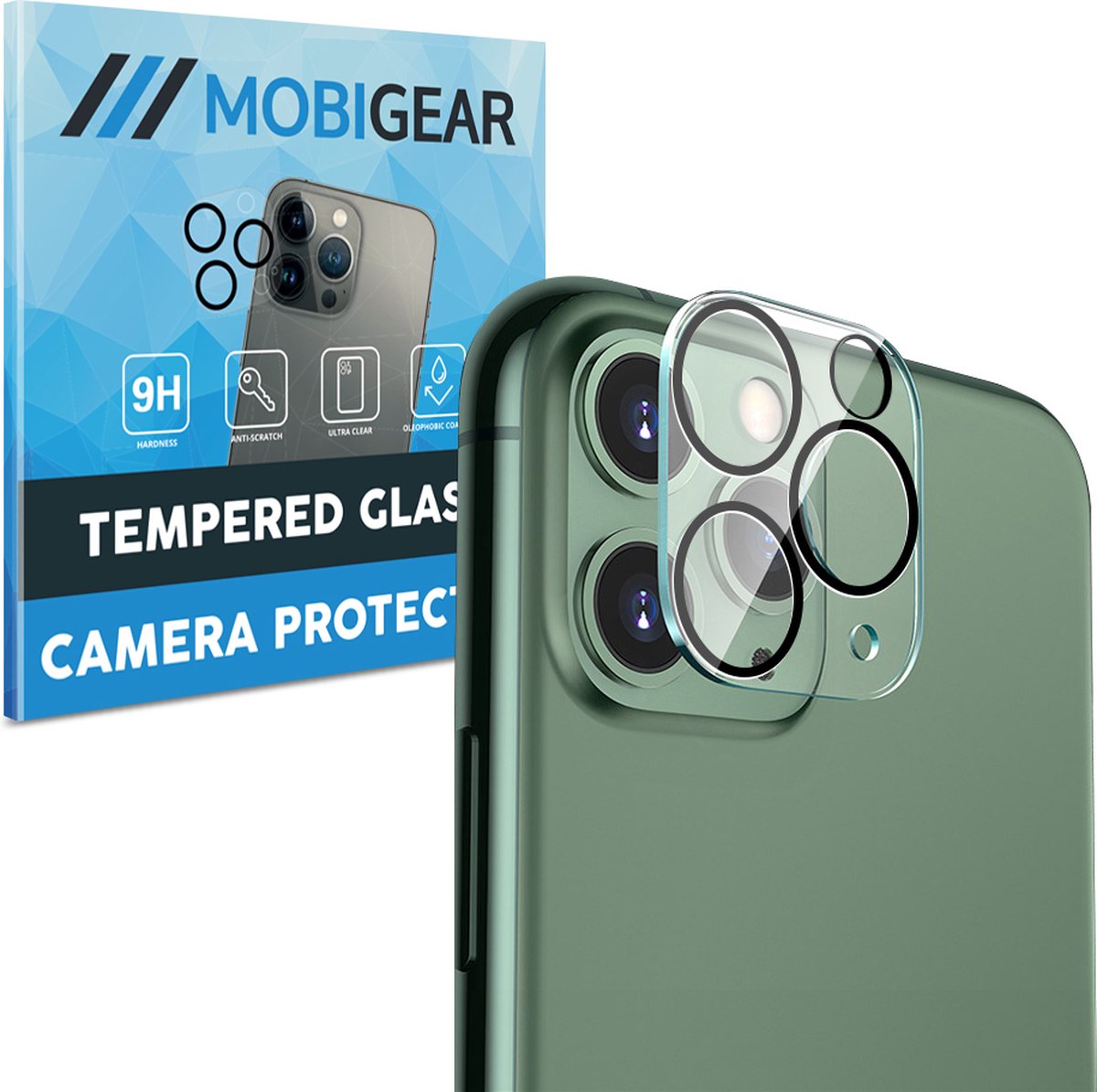 Mobigear Screenprotector geschikt voor Apple iPhone 11 Pro Max Glazen | Mobigear Camera Protector - Case Friendly