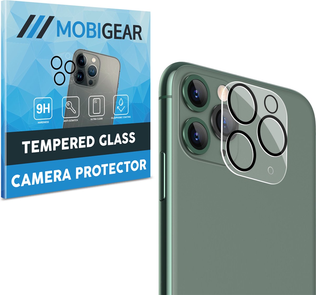 Mobigear Screenprotector geschikt voor Apple iPhone 11 Pro Glazen | Mobigear Camera Protector - Case Friendly