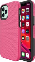 Mobigear Antislip Telefoonhoesje geschikt voor Apple iPhone 12 Mini Hoesje Hardcase Backcover Shockproof - Roze