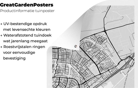 Décoration murale Carte - Leiderdorp - Carte - Plan de ville - 120x180 cm - Poster jardin - Toile jardin - Poster extérieur