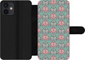 Bookcase Geschikt voor iPhone 12 Mini telefoonhoesje - Patronen - Tribal - Retro - Met vakjes - Wallet case met magneetsluiting