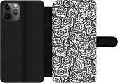 Bookcase Geschikt voor iPhone 11 Pro Max telefoonhoesje - Meiden - Rozen - Patronen - Girl - Kids - Kinderen - Kindje - Met vakjes - Wallet case met magneetsluiting