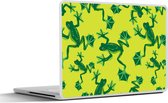 Laptop sticker - 10.1 inch - Kikker - Dieren - Jungle - Patroon - 25x18cm - Laptopstickers - Laptop skin - Cover