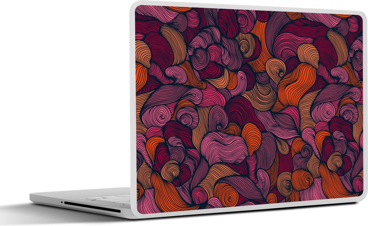 Laptop sticker - 17.3 inch - Patroon - Line art - Art nouveau - 40x30cm - Laptopstickers - Laptop skin - Cover