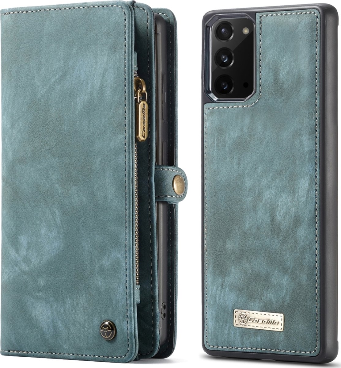 Caseme Telefoonhoesje geschikt voor Samsung Galaxy Note 20 Hoesje | Caseme 008 Uitneembare 2in1 Bookcase Portemonnee | Pasjeshouder voor 8 Pasjes | Telefoonhoesje voor Pinpas / OV Kaart / Rijbewijs - Blauw