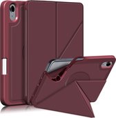 Mobigear Origami - Tablethoes geschikt voor Apple iPad Mini 6 (2021) Hoes Bookcase + Stylus Houder - Rood