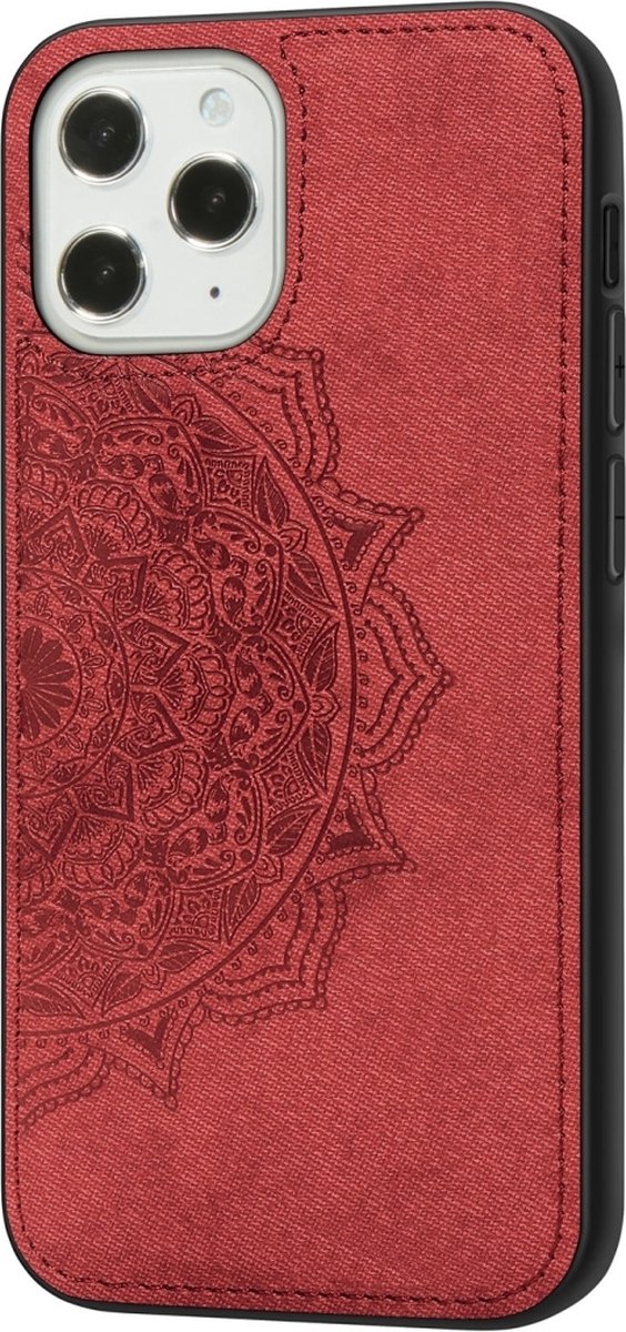 Mobigear Hoesje geschikt voor Apple iPhone 12 Pro Max Telefoonhoesje Hardcase | Mobigear Mandala Backcover | iPhone 12 Pro Max Case | Back Cover - Rood